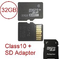 Micro SD 32GB Class 10 + SD Adapter SDHC *NEU* Lagerw.